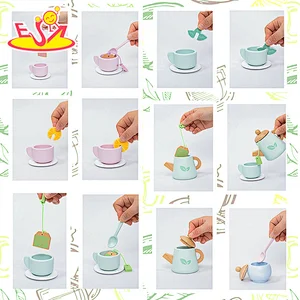 تصميم جديد معكرون لعبة مطبخ خشبية لطيفة للأطفال W10C582