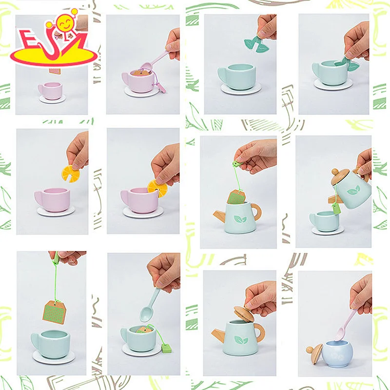 تصميم جديد معكرون لعبة مطبخ خشبية لطيفة للأطفال W10C582